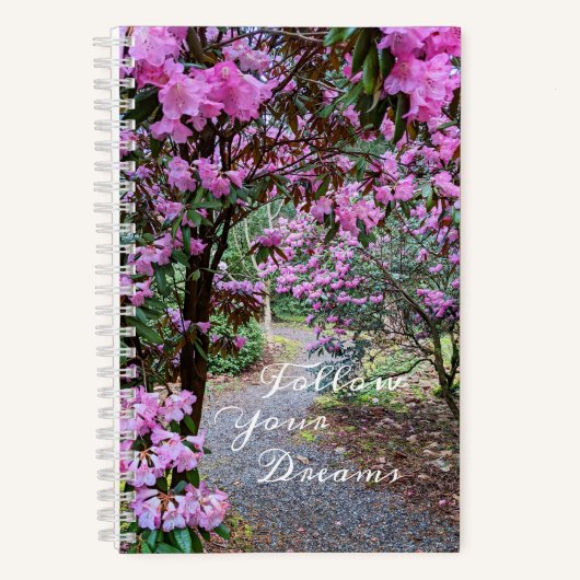 Befolgen Sie Ihre Träume Garten Weg Blumen Notizblock (Vorderseite)