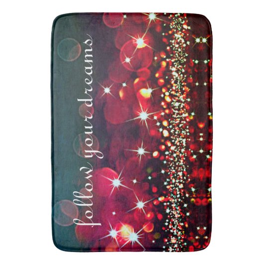 Befolgen Sie Ihre Träume Glitzer Sparkle Bath Mat Badematte (Vorderseite Vertikal)