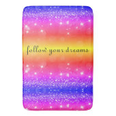 Befolgen Sie Ihre Träume Rainbow Sparkat Badematte (Vorderseite Vertikal)
