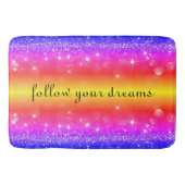 Befolgen Sie Ihre Träume Rainbow Sparkat Badematte (Vorderseite)
