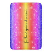 Befolgen Sie Ihre Träume Rainbow Sparkat Badematte (Vorderseite Vertikal)