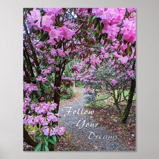 Befolgen Sie Ihre Träume Zitat Blumengarten Pfad Foliendrucke (Vorderseite)