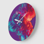 Befolgen Sie Ihre Träume Zitate farbige Blume Große Wanduhr (Winkel)