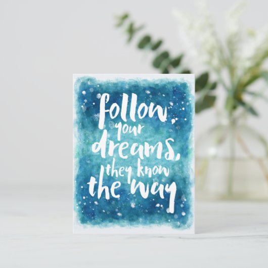 Befolgen Sie Ihren Wunschzettel Postkarte (Stehend Vorderseite)