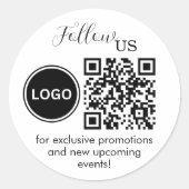 Befolgen Sie uns mit QR Code Packaging Round Aufkl Runder Aufkleber (Vorderseite)