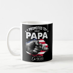 Befördert auf Großen Papa 2022 Vintager Vatertag Kaffeetasse