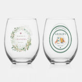 Befördert auf Oma & Opa 2025 Weinglas Ohne Stiel (Vorderseite)