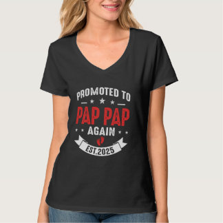 Befördert auf Pap Pap Pp 2025 Baby Announcement S T-Shirt