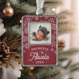 Befördert nach Abuela | Baby Foto Oma Rahmen-Ornament Silber