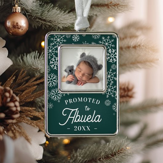 Befördert nach Abuela | Baby Foto Oma Rahmen-Ornament Silber