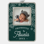 Befördert nach Abuela | Baby Foto Oma Rahmen-Ornament Silber (Vorderseite)