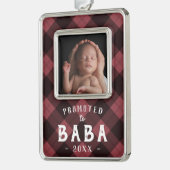 Befördert nach Baba | Foto Grandpa Rahmen-Ornament Silber (Links)