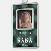 Befördert nach Baba | Foto Grandpa Rahmen-Ornament Silber (Links)