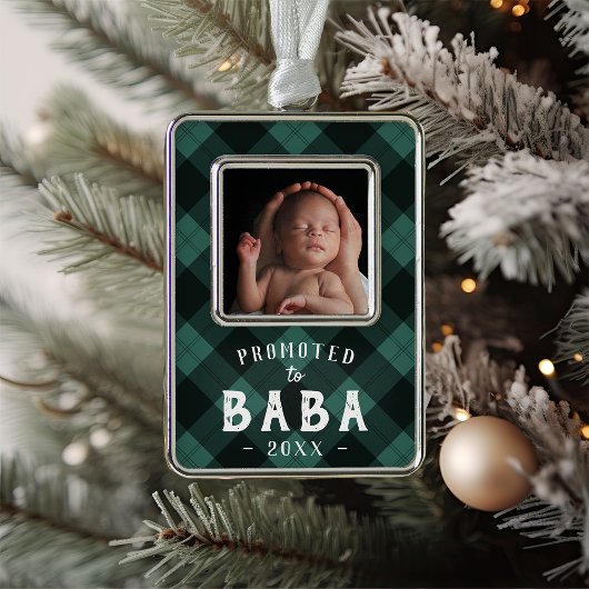Befördert nach Baba | Foto Grandpa Rahmen-Ornament Silber