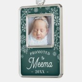Befördert nach Meema | Baby Foto Oma Rahmen-Ornament Silber (Links)