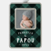 Befördert nach Papou | Foto Grandpa Rahmen-Ornament Silber (Vorderseite)