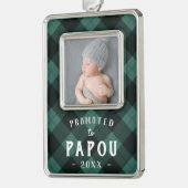 Befördert nach Papou | Foto Grandpa Rahmen-Ornament Silber (Links)