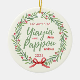 Befördert nach Yiayia & Pappou Personalisierte Orn Keramik Ornament