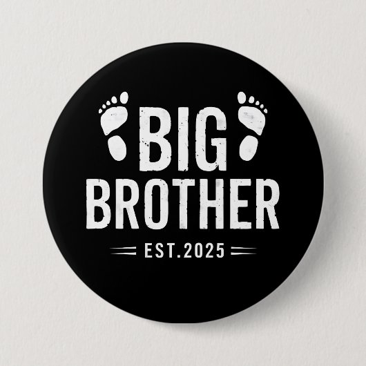 Befördert zu Big Brother Est. Babyankündigung 2025 Button (Vorderseite)