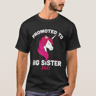Befördert zu Big Sister 2021 Unicorn erstes Mal Bi T-Shirt