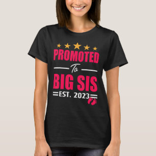 Befördert zu Big Sister 2023 Baby Ankündigung Sibl T-Shirt