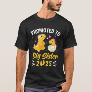 Befördert zu Big Sister 2025 Dinosaur T-Rex Girls  T-Shirt