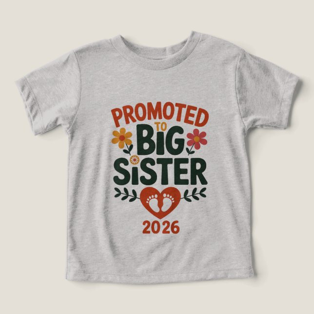 Befördert zu Big Sister 2026 Niedlich Big Sister (Design Vorderseite)