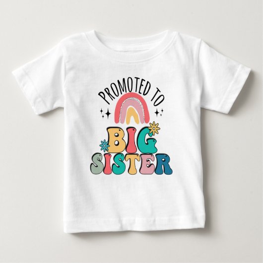 Befördert zu einer großen Schwester, Boho Design f Baby T-shirt (Vorderseite)