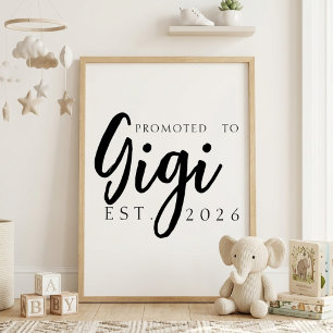 Befördert zu Gigi Minimale Familienwandkunst Poster