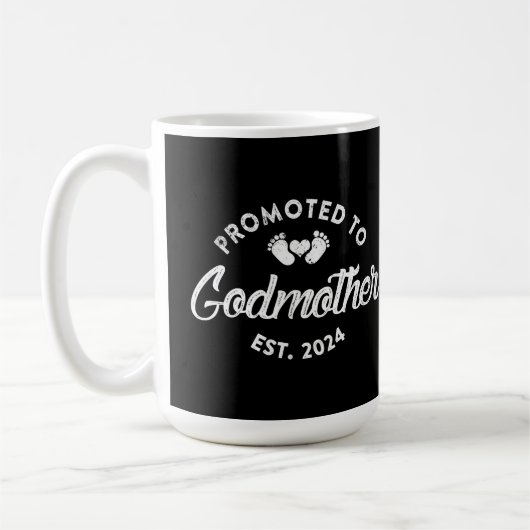 Befördert zu Godmutter Est 2024 Funny New Tunt Gif Kaffeetasse (Links)