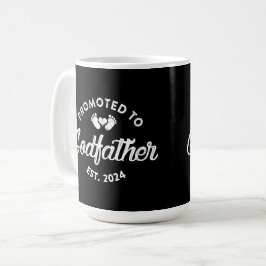 Befördert zu Godvater Est 2024 Witziger neuer Onke Kaffeetasse (Vorderseite Links)