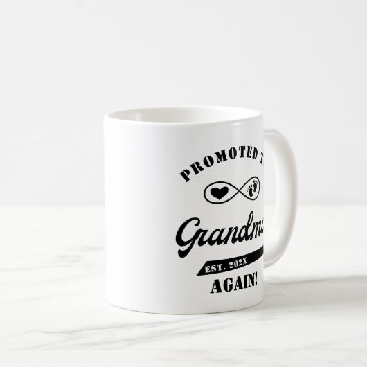 Befördert zu GrandMa Pregnancy Ankündigung Funny Kaffeetasse (VorderseiteRechts)