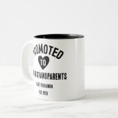Befördert zu Großeltern Personalisierter Name Zweifarbige Tasse (Vorderseite Links)