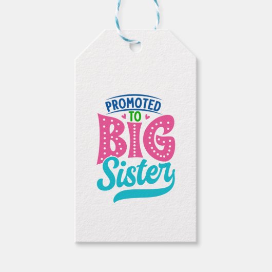 Befördert zu großen Schwester, neue Baby Big Siste Geschenkanhänger (Vorderseite)