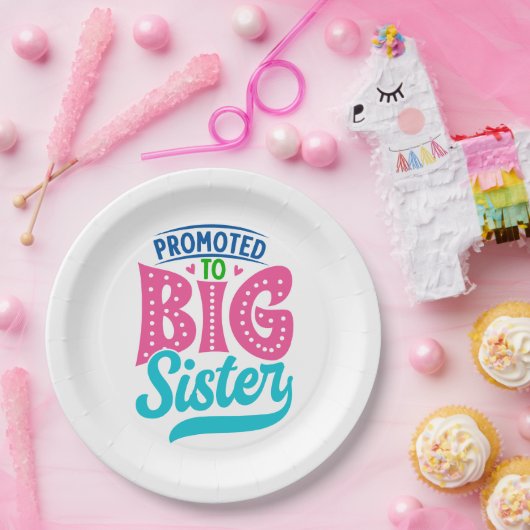 Befördert zu großen Schwester, neue Baby Big Siste Pappteller (Party)
