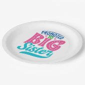 Befördert zu großen Schwester, neue Baby Big Siste Pappteller (Schrägansicht)