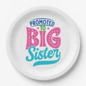Befördert zu großen Schwester, neue Baby Big Siste Pappteller (Vorderseite)