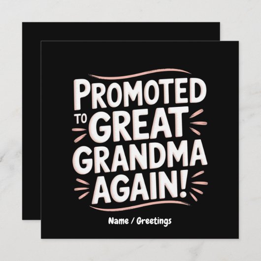 Befördert zu Großgroßmutter wieder Spaß Schwangers Einladung (Vorne/Hinten)