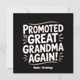 Befördert zu Großgroßmutter wieder Spaß Schwangers Einladung