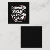 Befördert zu Großgroßmutter wieder Spaß Schwangers Quadratische Visitenkarte (Vorne/Hinten)
