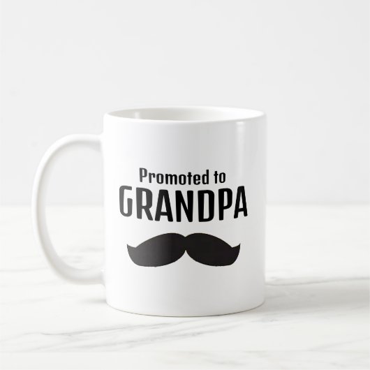Befördert zu Großvater Funny Mustache Neuen Großva Kaffeetasse (Links)