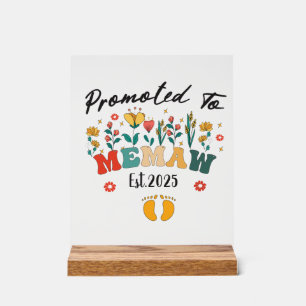 Befördert zu Memaw est. 2025: Ein Sonderjahr für e Acrylschild