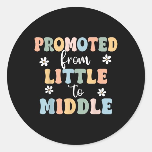 Befördert zu Mittelbrüder Schwester Kleinkind Ann Runder Aufkleber (Vorderseite)