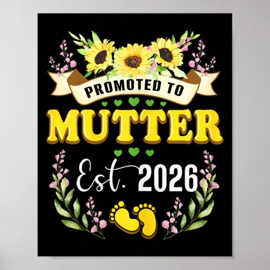 Befördert zu Mutter Est 2026 Neue Mutter Mami Suow Poster (Vorne)
