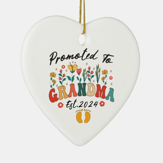 Befördert zu Oma est. 2024 GroßelternOrnament Keramik Ornament (Rechts)