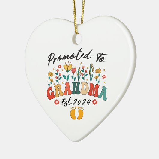 Befördert zu Oma est. 2024 GroßelternOrnament Keramik Ornament (Links)