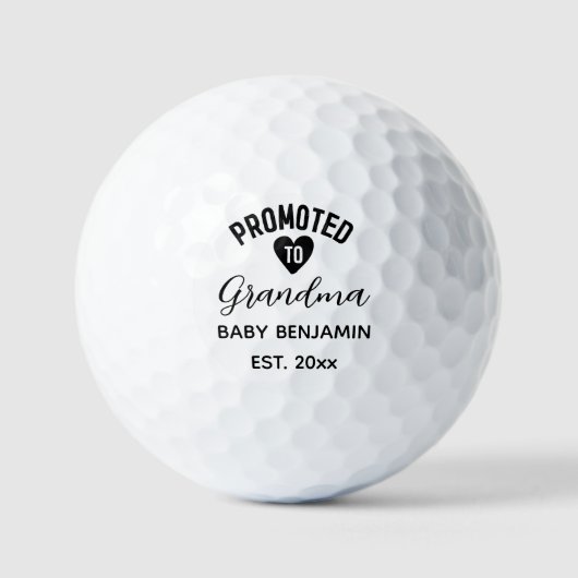 Befördert zu Oma Personalisiert Baby Name Golfball (Vorderseite)