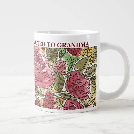 Befördert zu Oma-Rosa-Blume Jumbo-Tasse (Rechts)