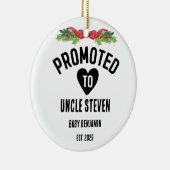 Befördert zu Onkel Personalisiert Baby Name Keramik Ornament (Rechts)