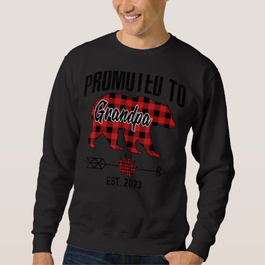 Befördert zu Opa 2023 Red Kariert Pajama Buffalo Sweatshirt (Vorderseite)